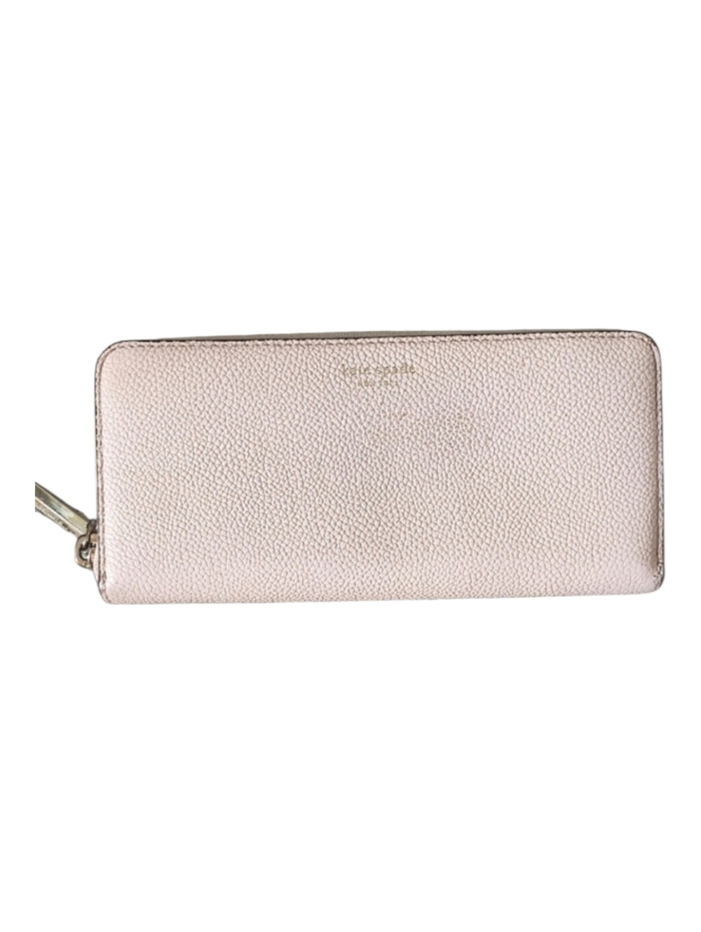 KATE SPADE Baby Pink Pebbled Leather Zippered Wallet